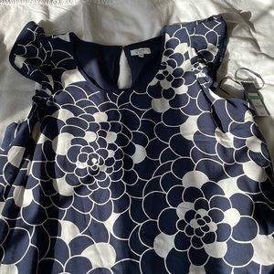 Crown and Ivy navy and white floral dress